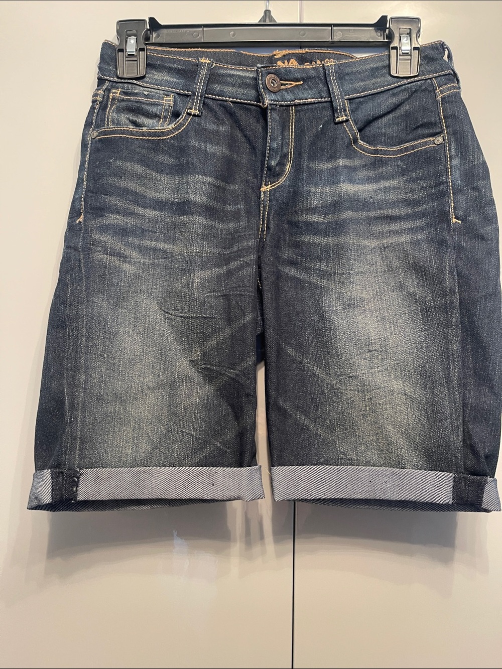 Arizona Jean Company Dark Blue Rolled-Hem Denim Shorts